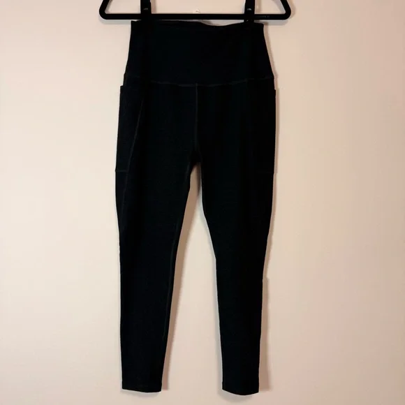 Beyond Yoga Dark Grey Spacedye Out Of Pocket High Waisted Midi Leggings Size L - Picture 4 of 9